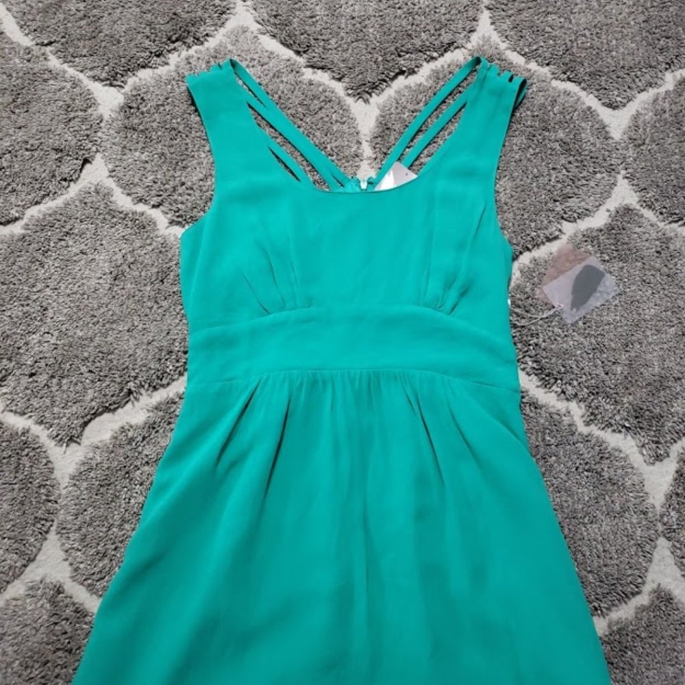 NWT Forever 21 Green Strap Sleeveless Mini Dress - Picture 4 of 10
